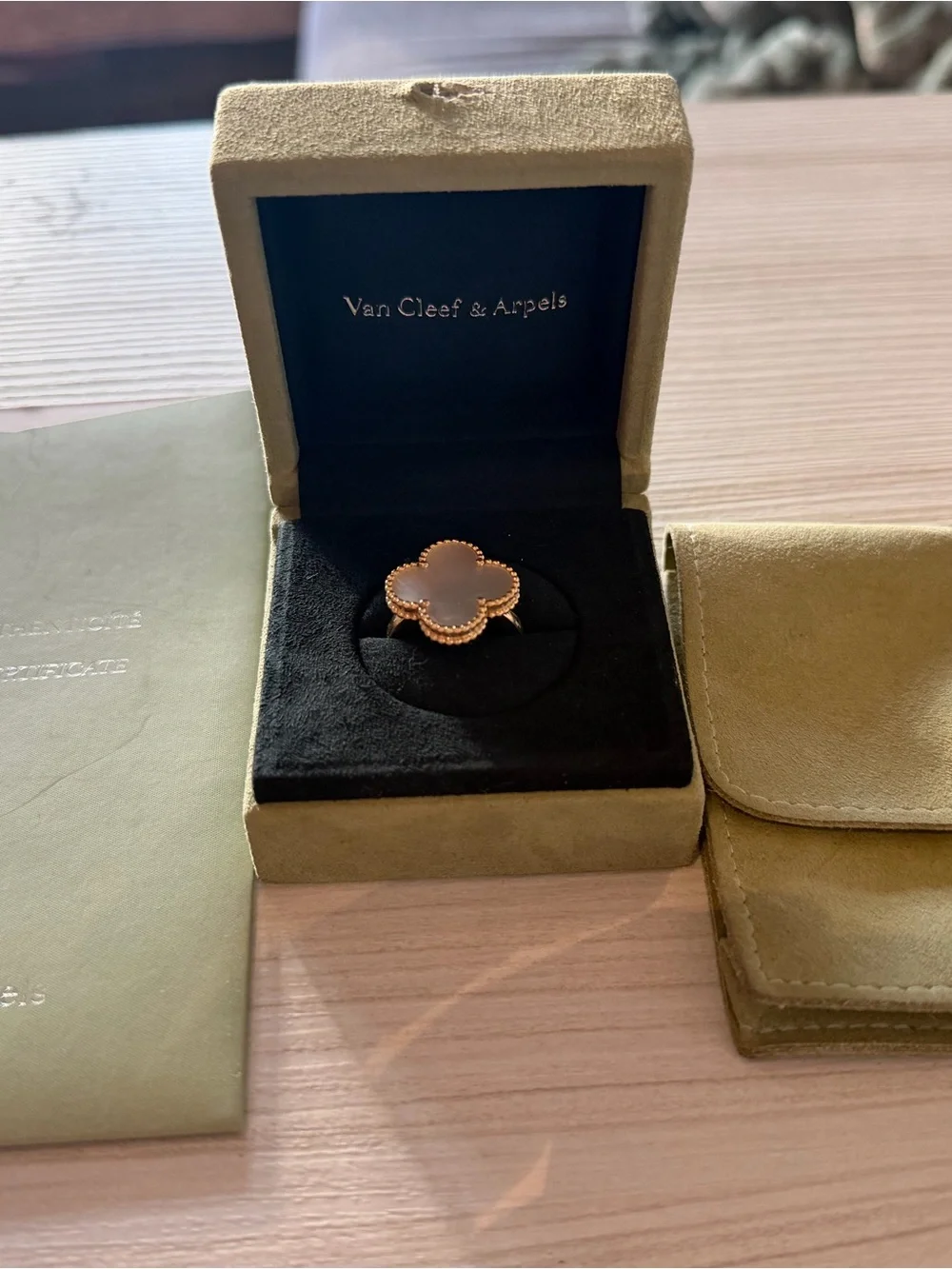 Van Cleef & Arpels Magic Alhambra Ring 18K Yellow Gold Mother-of-Pearl Size 55